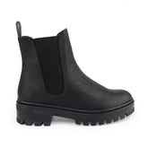 Botín negro con resorte para mujer