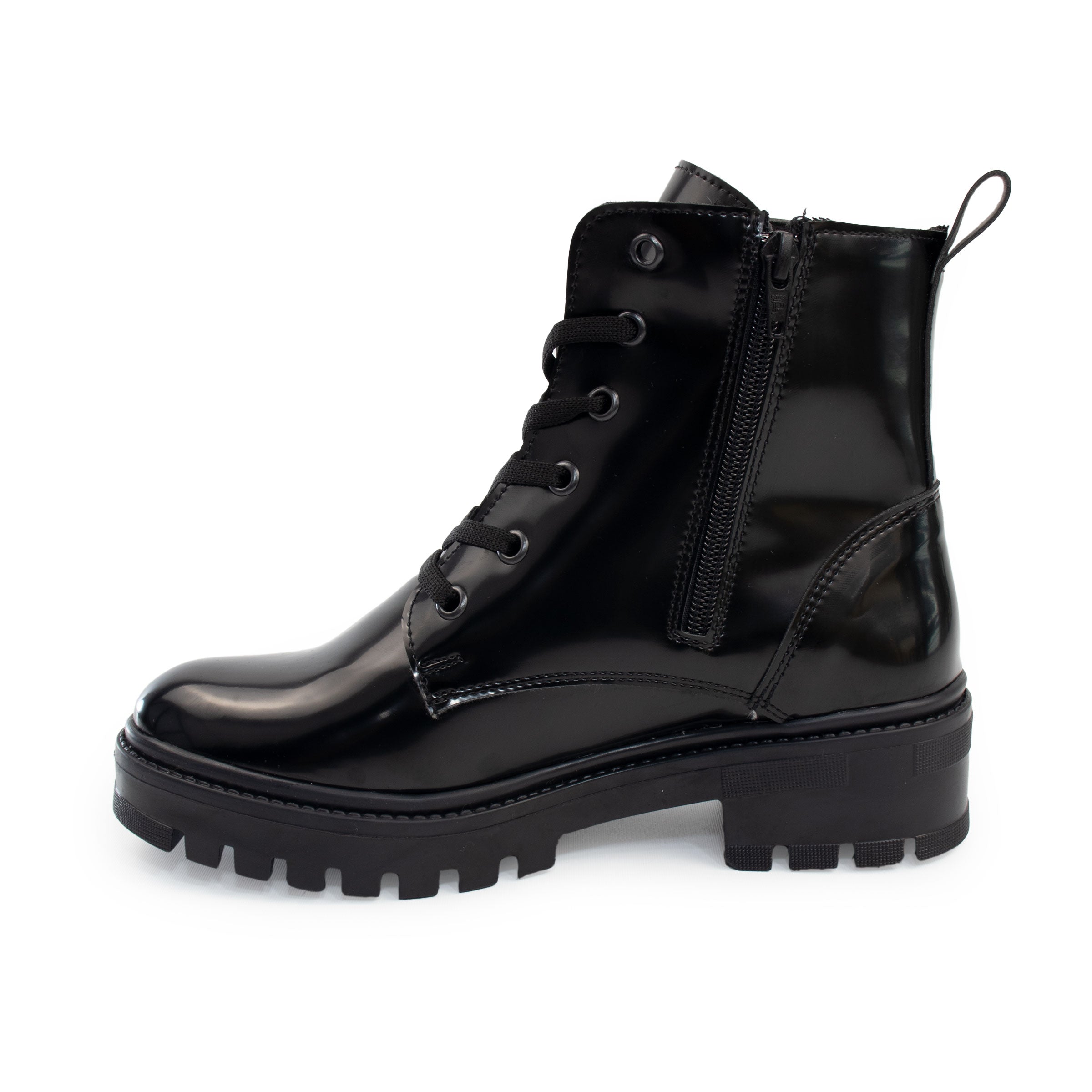 Botas Mujer Botas Cortas Botinetas De Charol Botas Niña Rockera