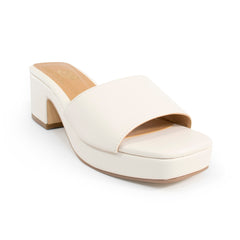 Sandalia de plataforma color blanco para mujer-Perfil