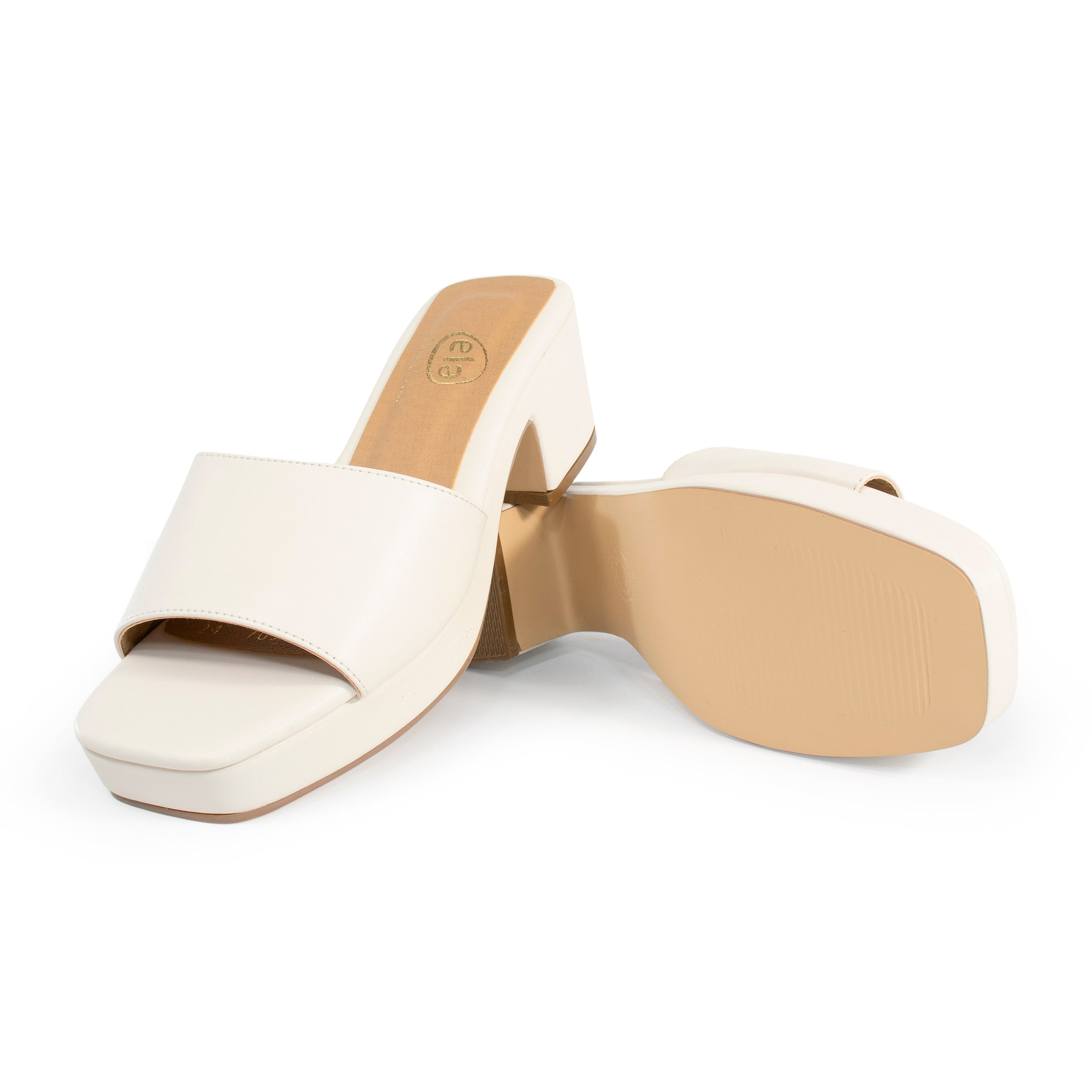 Sandalia de plataforma color blanco para mujer-Suela