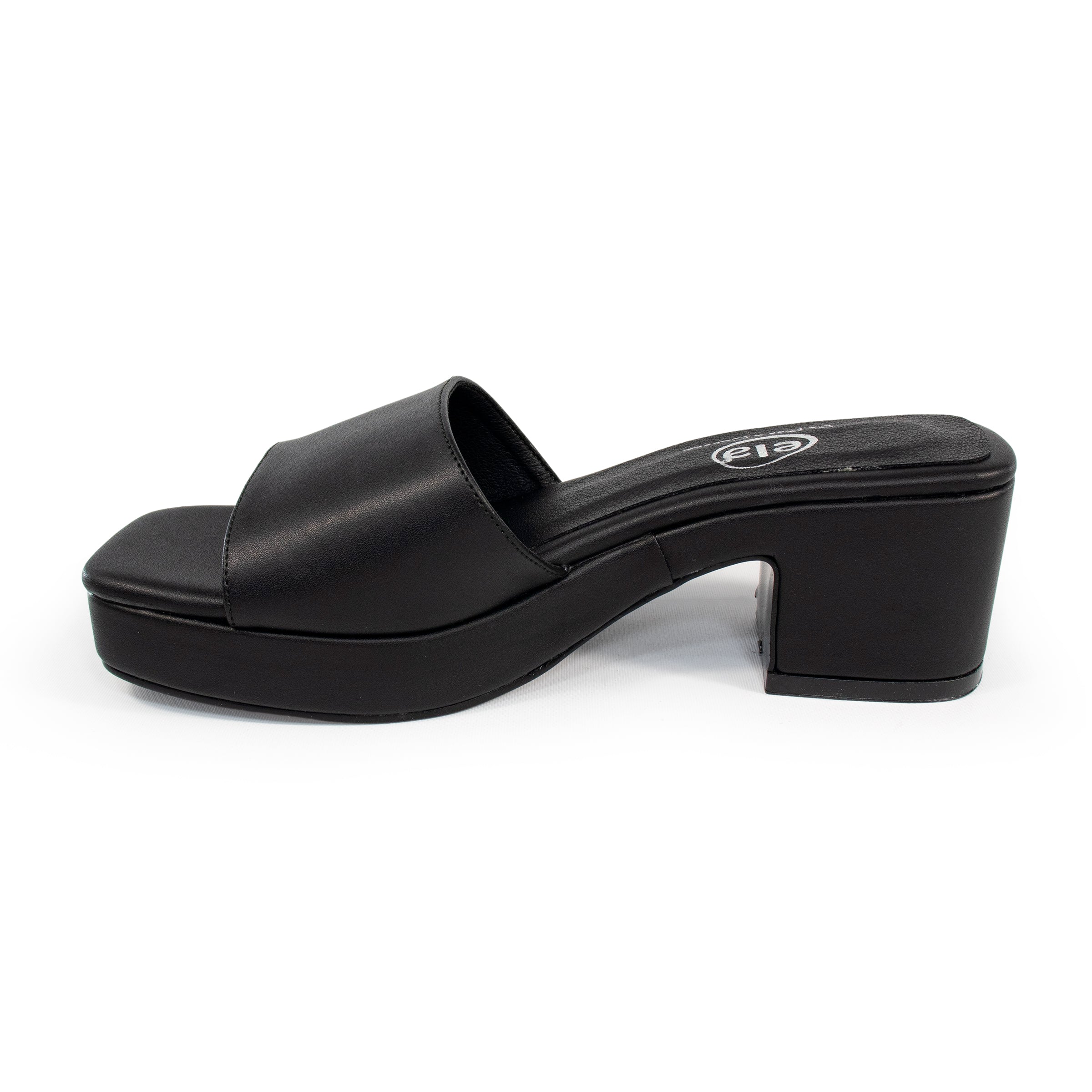 Sandalia de plataforma color negro para mujer-Lateral
