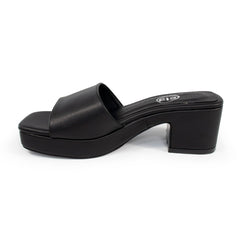 Sandalia de plataforma color negro para mujer-Lateral