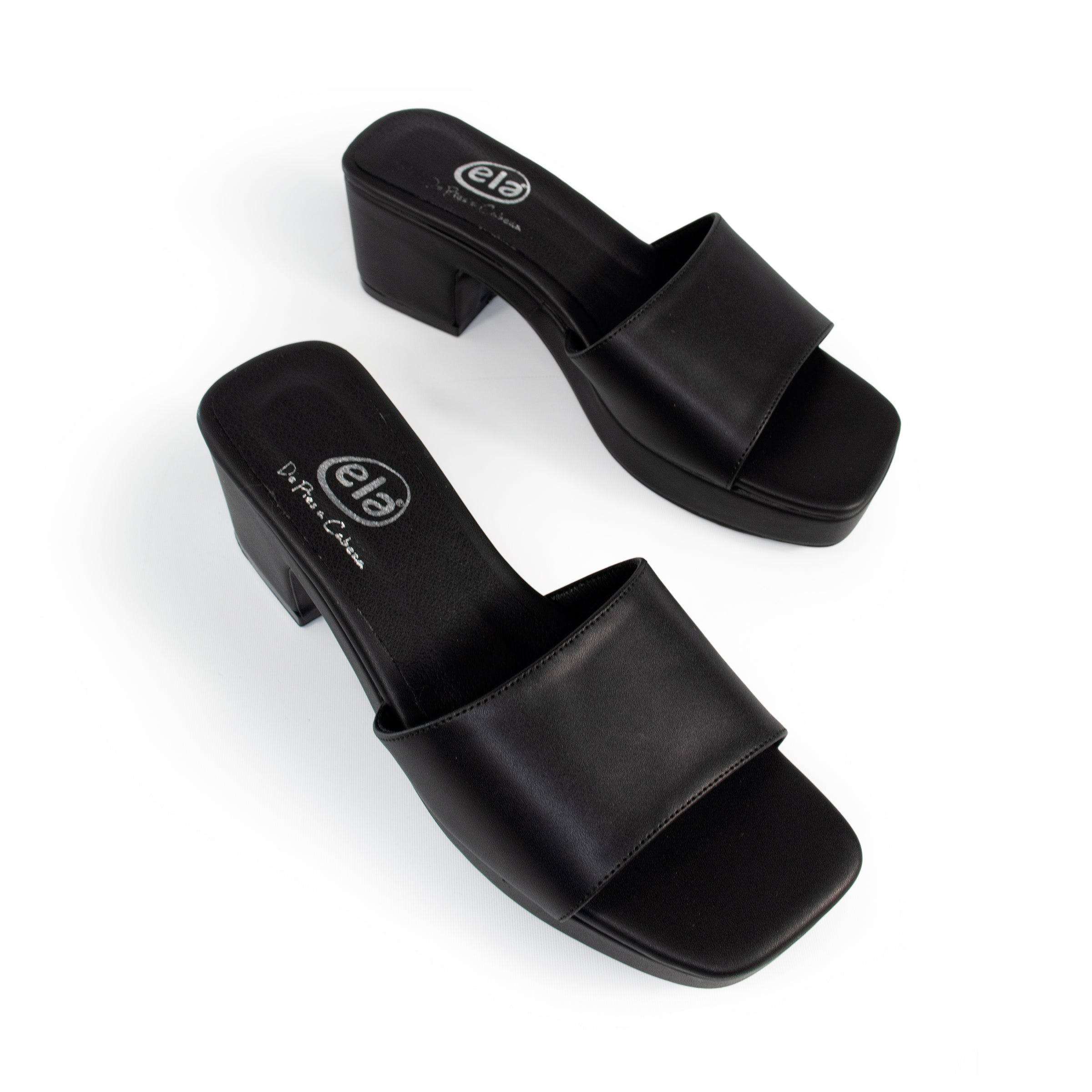 Sandalia de plataforma color negro para mujer-Par